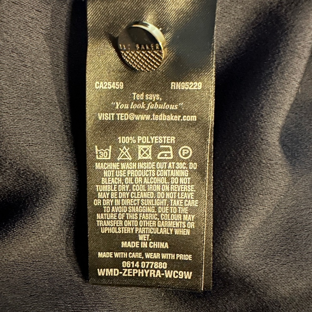 Ted Baker Zephyra Bluebell Embroidered Long Sleeve mini dress size 2 - Picture 11 of 16